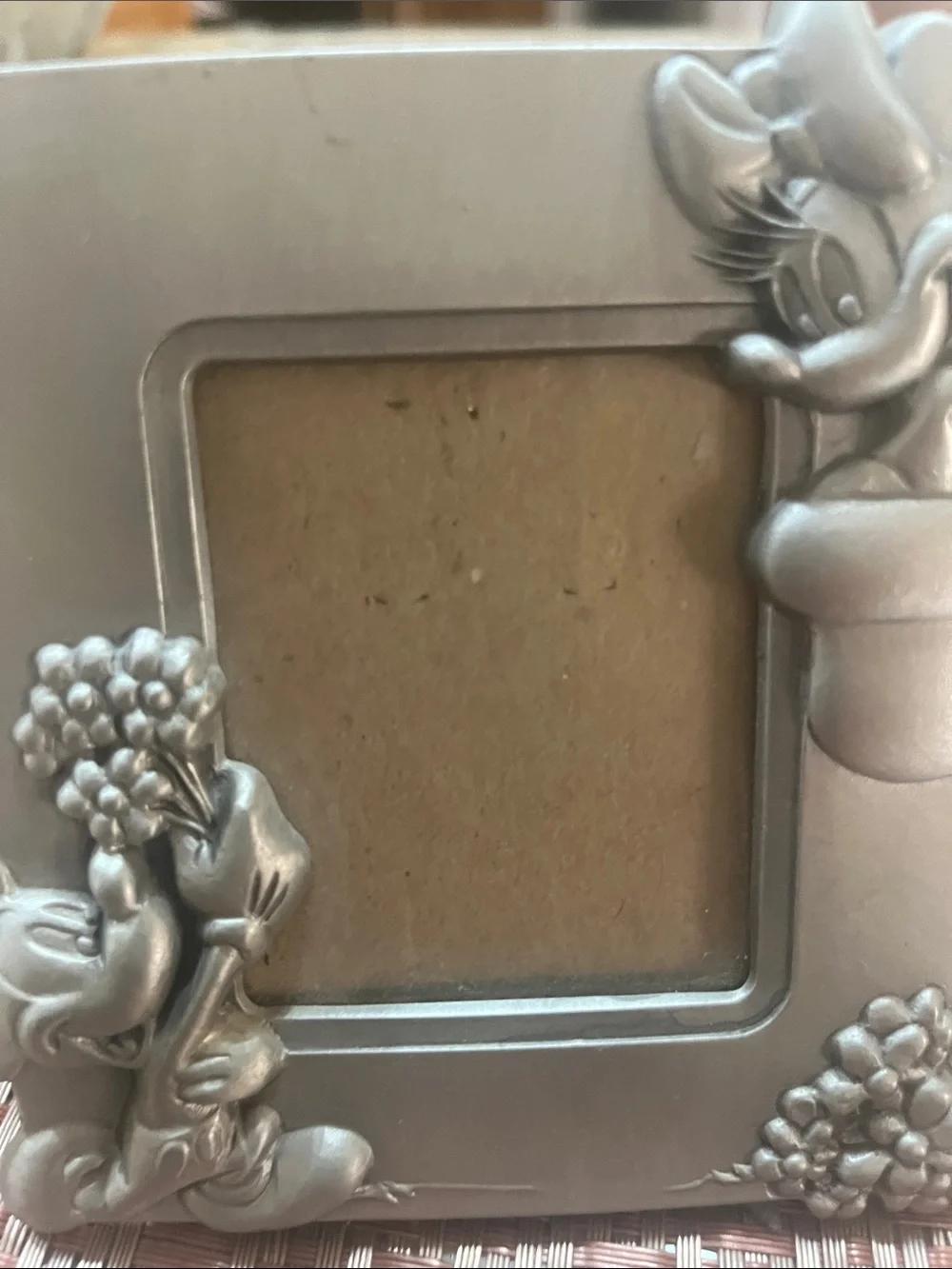 Silver Disney-Inspired Minnie & Mickey Decorative Photo Frame